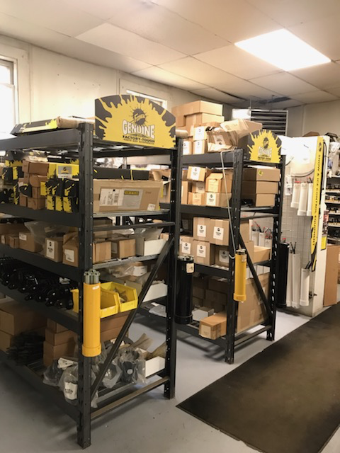 Fisher genuine factory-tough parts shelving at PTO's Repair